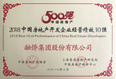 融僑集團榮膺2018中國房企28強，全國經(jīng)營績效第二的卓越之道